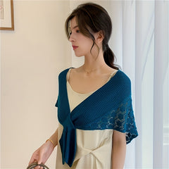 Knitted Hollow Shawl Solid Versatile Sunflower Shawl Wraps For Women