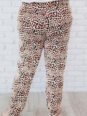 Women's Plus Leopard Print Loose Fit Trousers