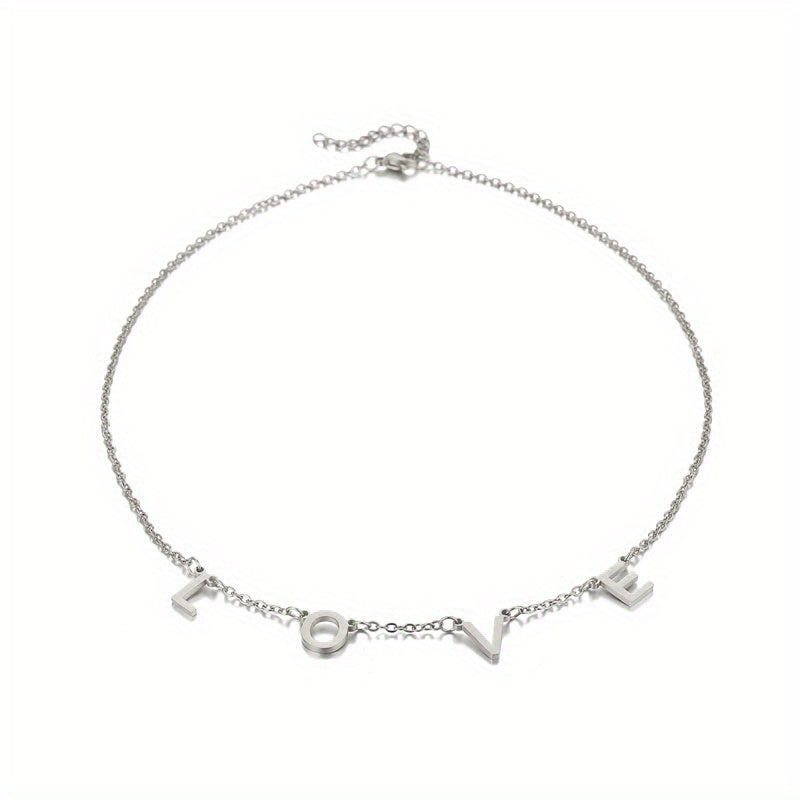 Personalized Custom Women Initial Name Necklace Stainless Steel