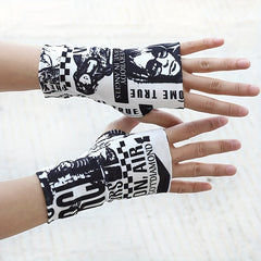 Half Finger Sunscreen Gloves Cover Tattoo Fingerless Touch Screen Gloves