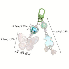 Gradient Acrylic Butterfly Key Chain for Girls