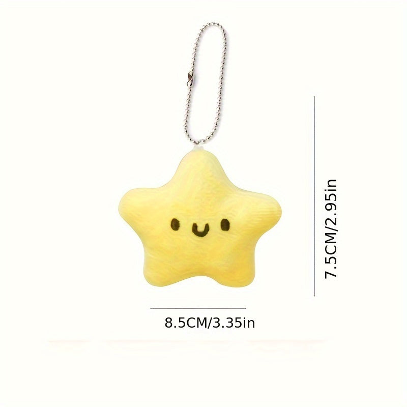 Star Plush Toy Doll Keychain Soft Backpack Decor Accessory