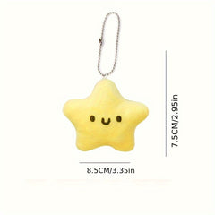 Star Plush Toy Doll Keychain Soft Backpack Decor Accessory