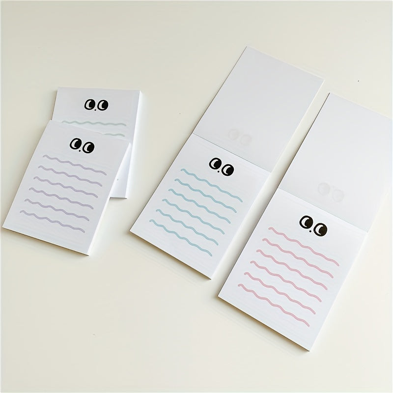 Big Eye Wave Memo Pad Steno Pads Minimalist Cartoon Matte