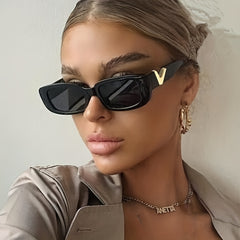 Rectangle Sunglasses For Women Men V Carved Glasses For Beach Party Club UV400