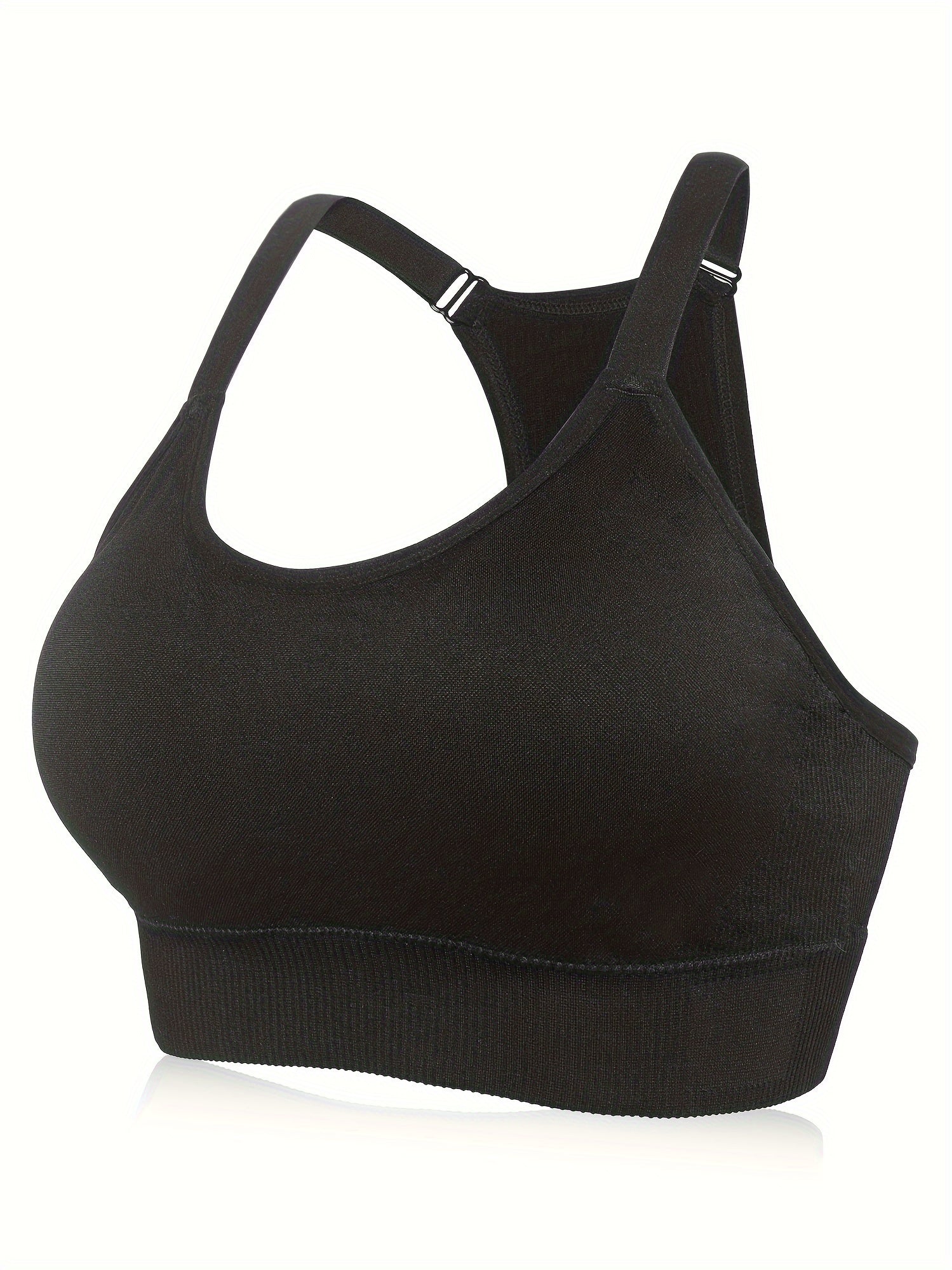 2 Pack Plus Size Seamless Racerback Sports Bras Set Women's Yoga Bralette