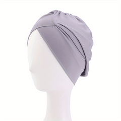 Women's Turban Cap Solid Ruched Inner Cap Underscarf Bandana Beanie Chemo Hats