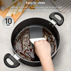 6 Pcs Aluminum Cookware Set Nonstick Coating Fry Pan Stockpot