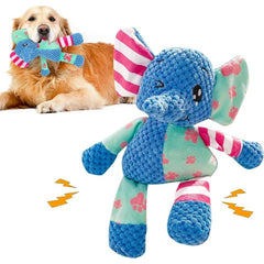 Cute Elephant Plush Toy Durable Soft Squeaky Stuffed Animal