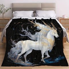 Soft Flannel Printed Blanket for Home Sofa Bed Office Nap Travel