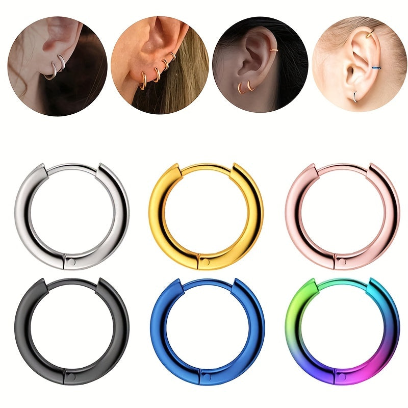 Boho Minimalist Hoop Earrings Stainless Steel 18K Plated Gift