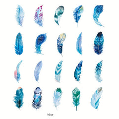 40pcs Pvc Hand Account Sticker Feather Scrapbook Material