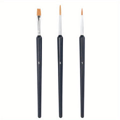 3 Nylon Flat Brushes for Digital Watercolor and Acrylic Painting