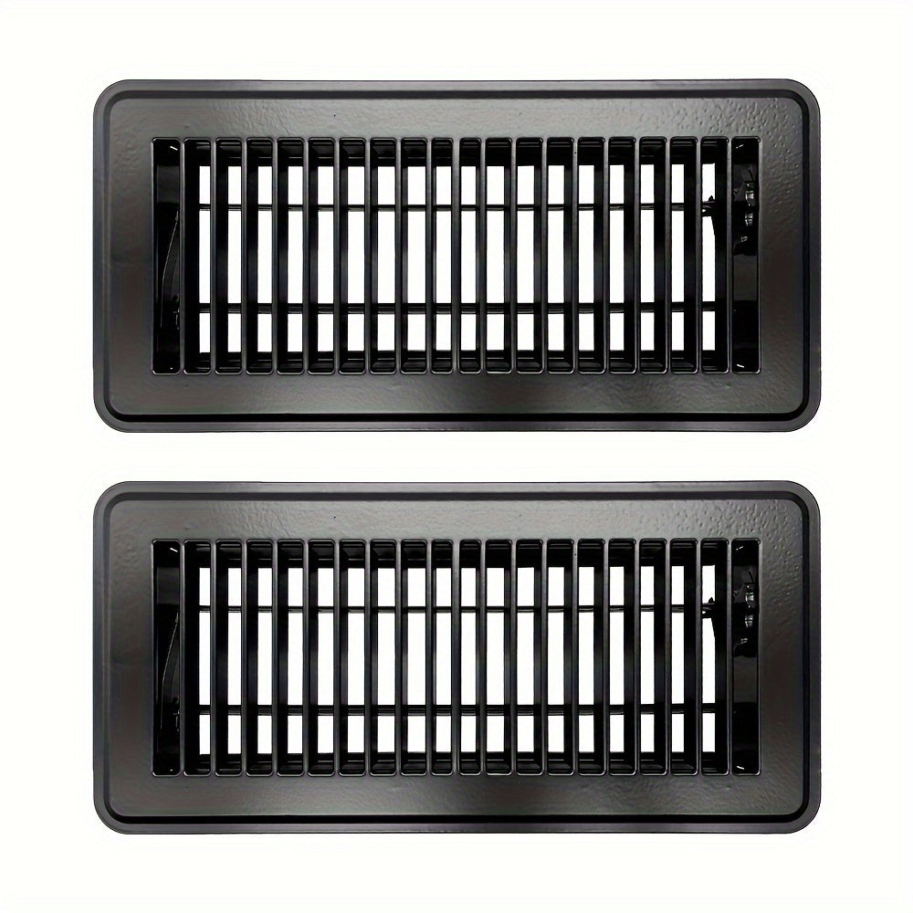 2pcs Brown Floor Vent Covers 10x25cm Adjustable Air Vent Deflectors for Home