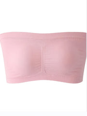  Removable Padding Bandeau Bra Women's Plus Non Underwire Double Layer