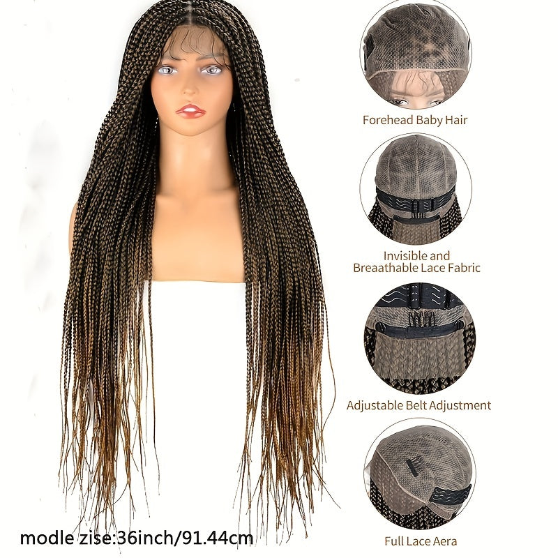 Triangle Braided Wigs Full Double Lace Box Straight Wigs