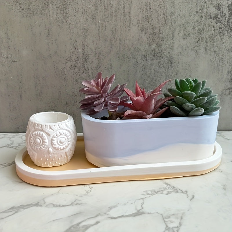 Oval Jewelry Storage Box Silicone Mold DIY Candle Jar Making Plaster Resin Vase