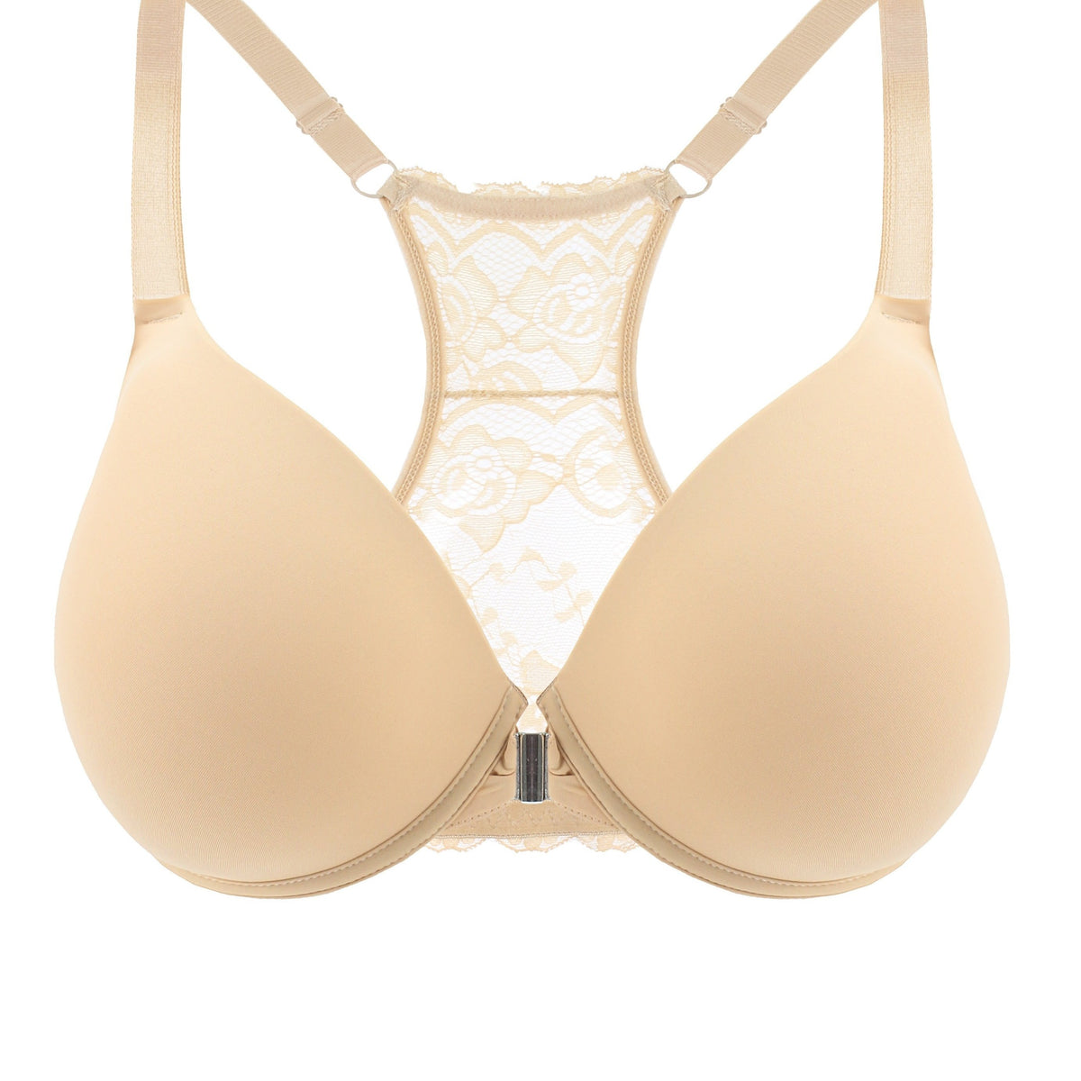  Front Closure Racer Back Padded T shirt Bralette