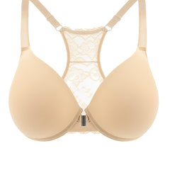  Front Closure Racer Back Padded T shirt Bralette