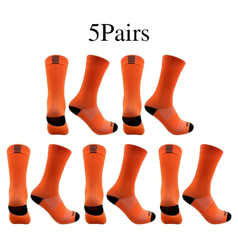 5 Pairs Outdoor Sports Socks Breathable Cycling Sweat-absorbing Socks
