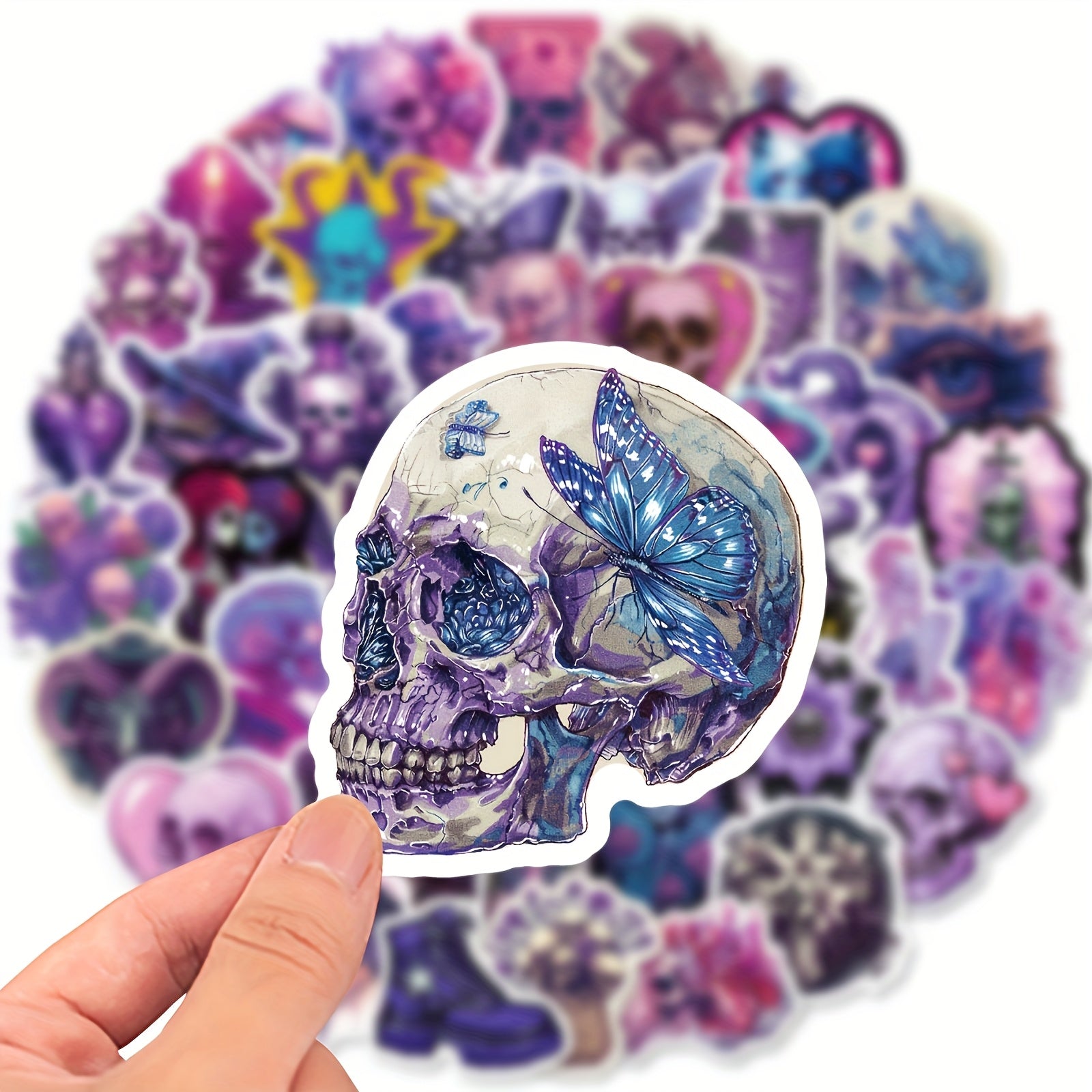 50pcs Cartoon Gothic Skull Graffiti Stickers for Decorations