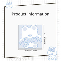 80sheets Cute Animal Sticky Notes Notepad Message Book Office Supplies