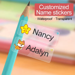 Customized Waterproof Name Sticker 3 4x1 for Students, 45-240pcs