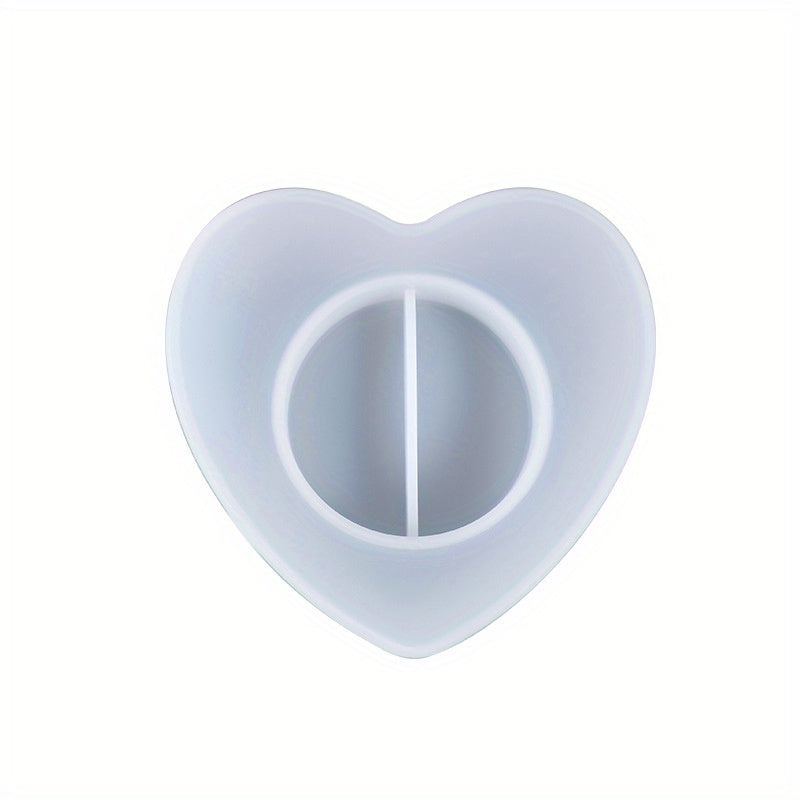 Heart Candle Holder Silicone Mold for DIY Flower Pot & Jewelry Box