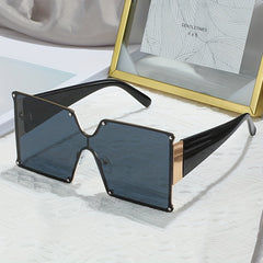 Oversized Square Sunglasses UV400 Metal Sun Shades