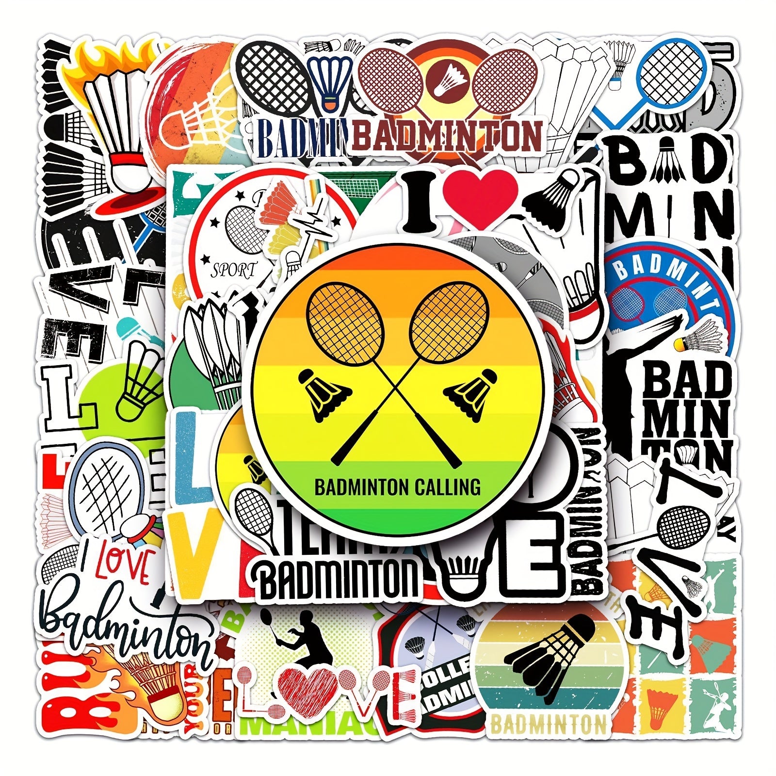 50pcs Badminton Graffiti Stickers DIY Waterproof Luggage Stickers