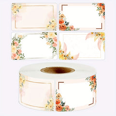 250pcs Flowers Name Labels Kitchen Blank Handwritten Date Stickers