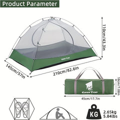2-Person Lightweight Backpacking Tent with Awning Vestibule