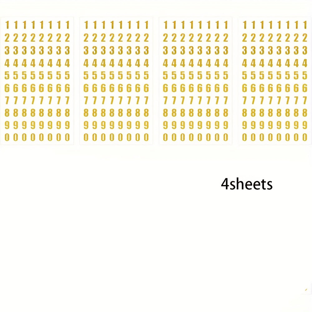 8 Sheets Golden Small Number Stickers 0-9 Self Adhesive for Graduation Cap DIY