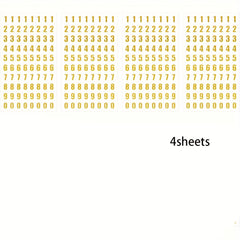 8 Sheets Golden Small Number Stickers 0-9 Self Adhesive for Graduation Cap DIY