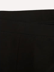 Women's Plus Size Flared Leg Trousers with Elastic High Rise