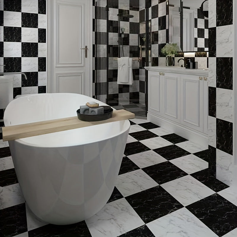 10pcs Waterproof Marble Tile Stickers Bathroom Floor Easy to Install