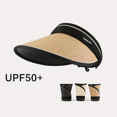 UPF50 Straw Visor Hat UV Protection Sun Hat