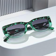 Block Frame Sunglasses For Women Men Y2K Triangle Decor Hollow Temple Glasses
