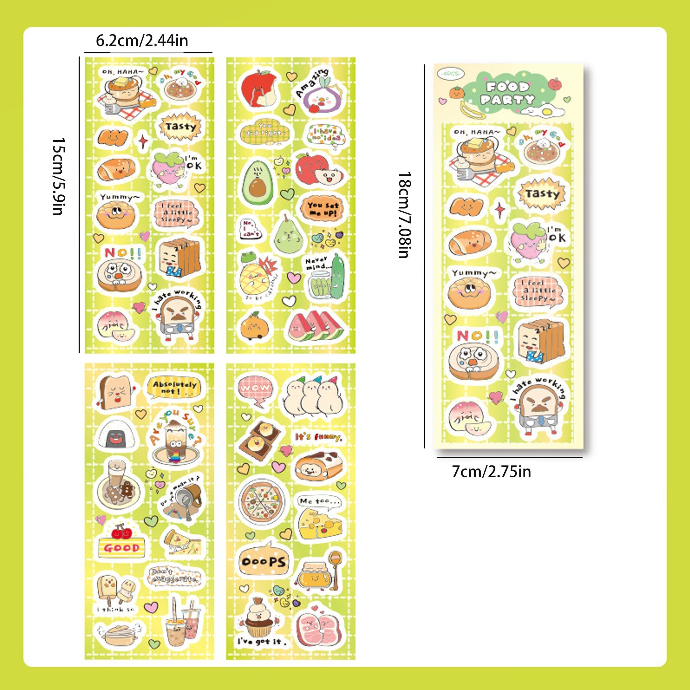 4 Pack Cartoon Graffiti Stickers DIY Decorative Journal Materials