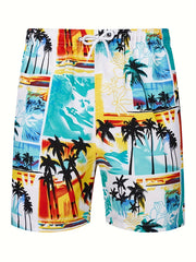 Men's Quick Dry Hawaiian Board Shorts with Mesh Lining