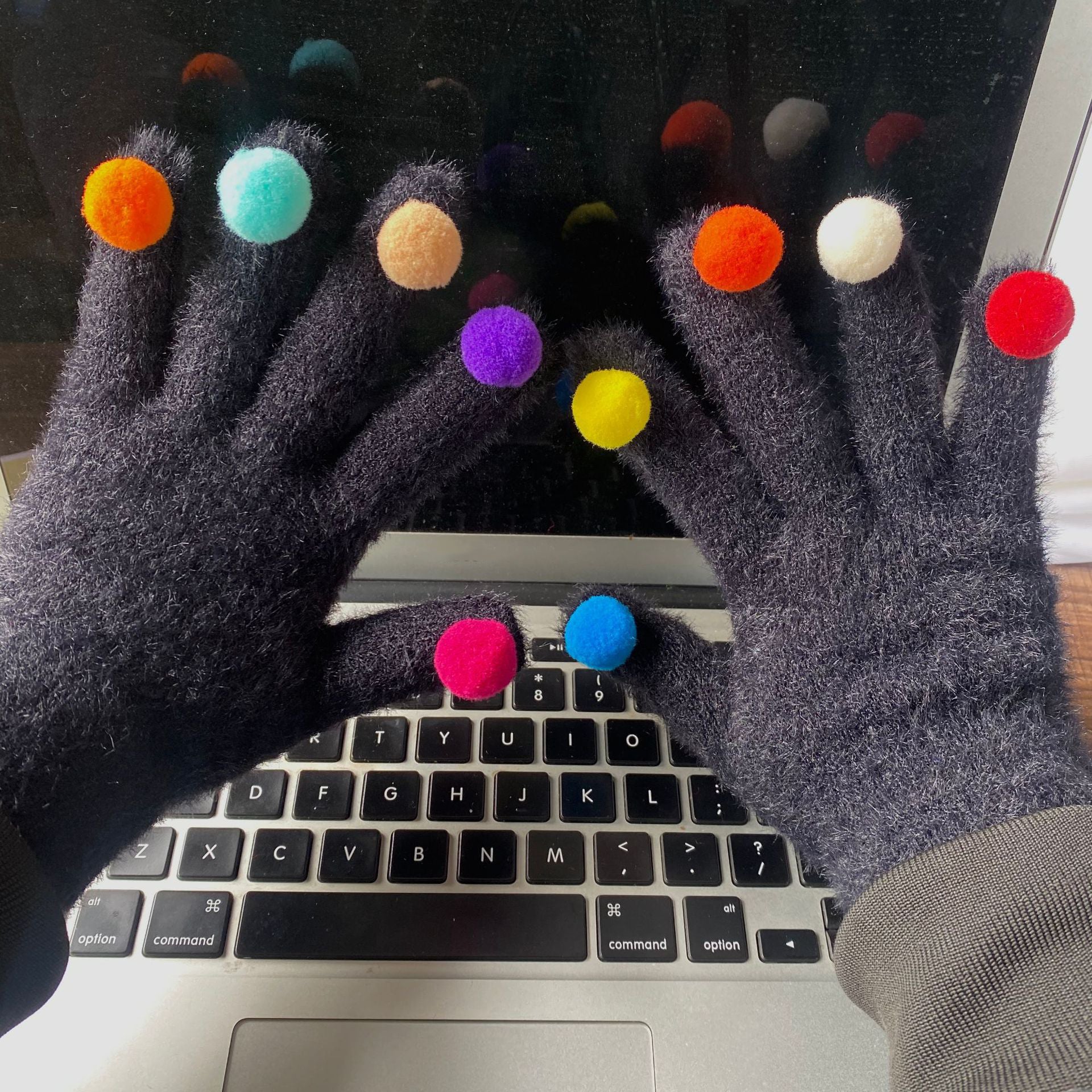 Funny Personalised Warm Knit Hairball Gloves for Students