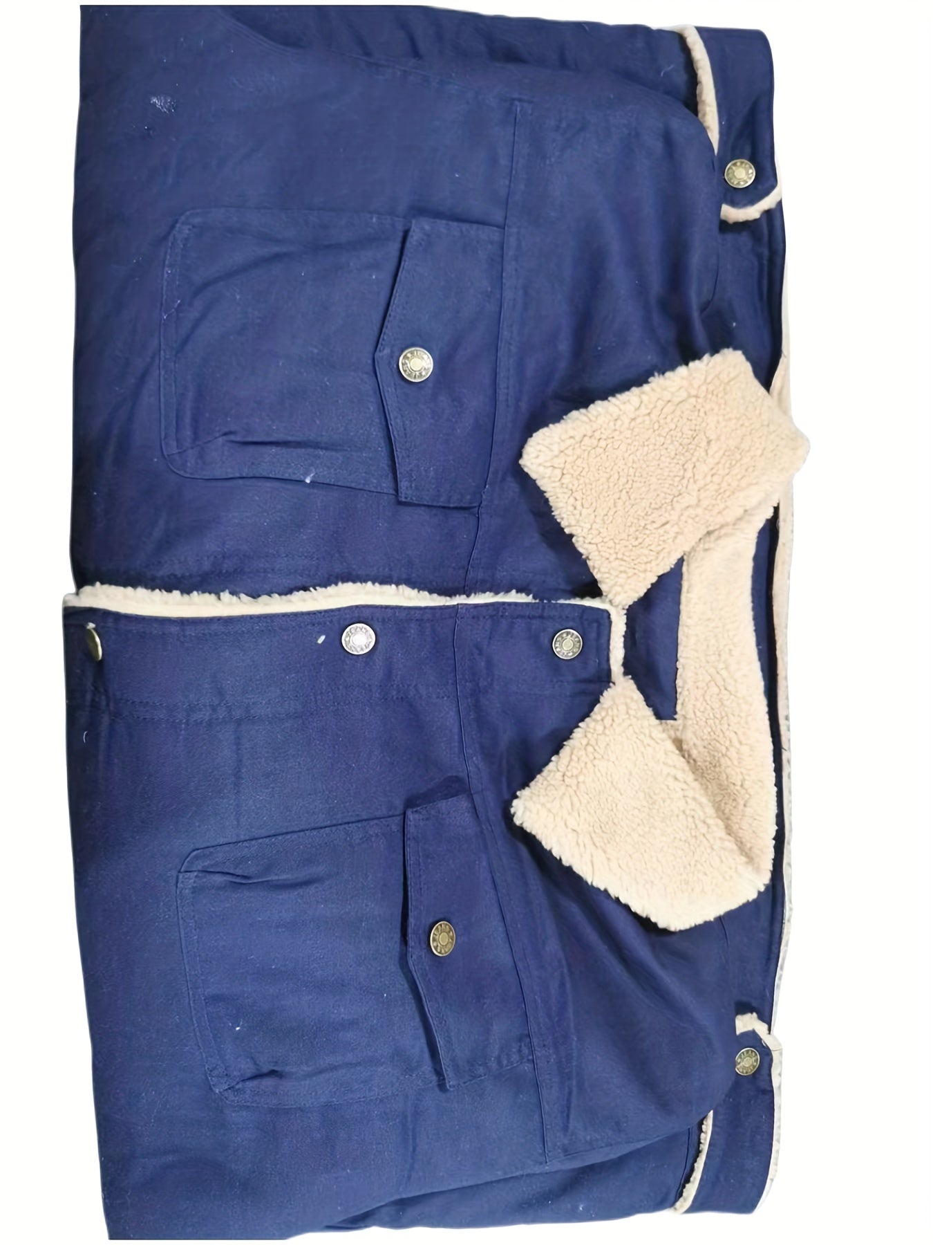 Fleece Cotton Pocket V-Neck Long Sleeves Jackets Men's Clothing