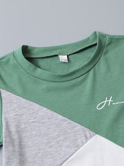 Toddler Boys T-shirt & Shorts Set Crew Neck Short Sleeve Top & Bottoms Kids Summ