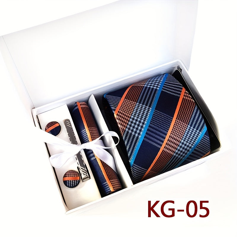 Men's Polyester Collar Scarf Set With Pocket & Sleeve Buckle