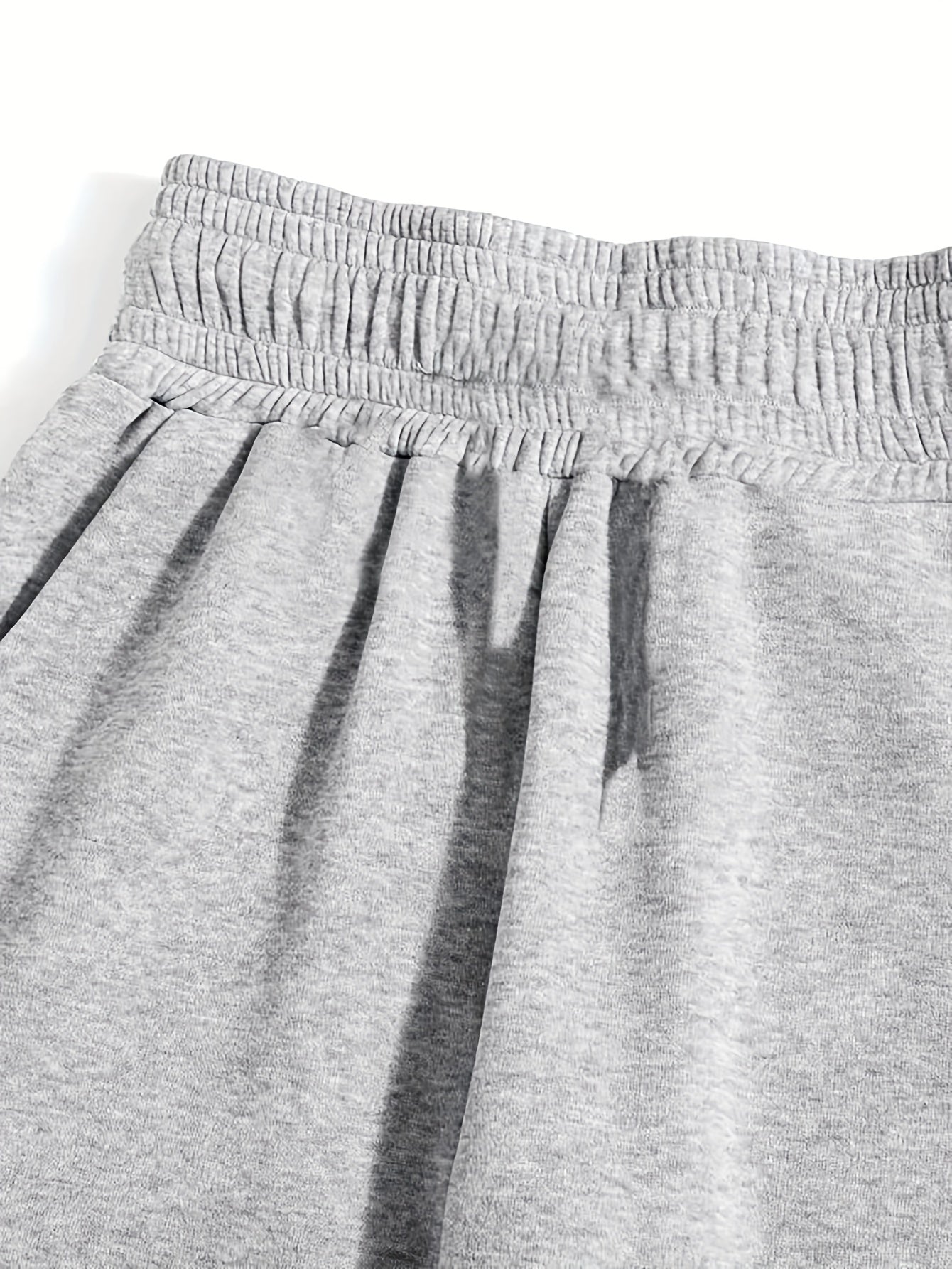 Women's Plus Solid Elastic High Rise Loose Fit Jogger Trousers