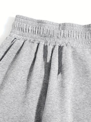 Women's Plus Solid Elastic High Rise Loose Fit Jogger Trousers