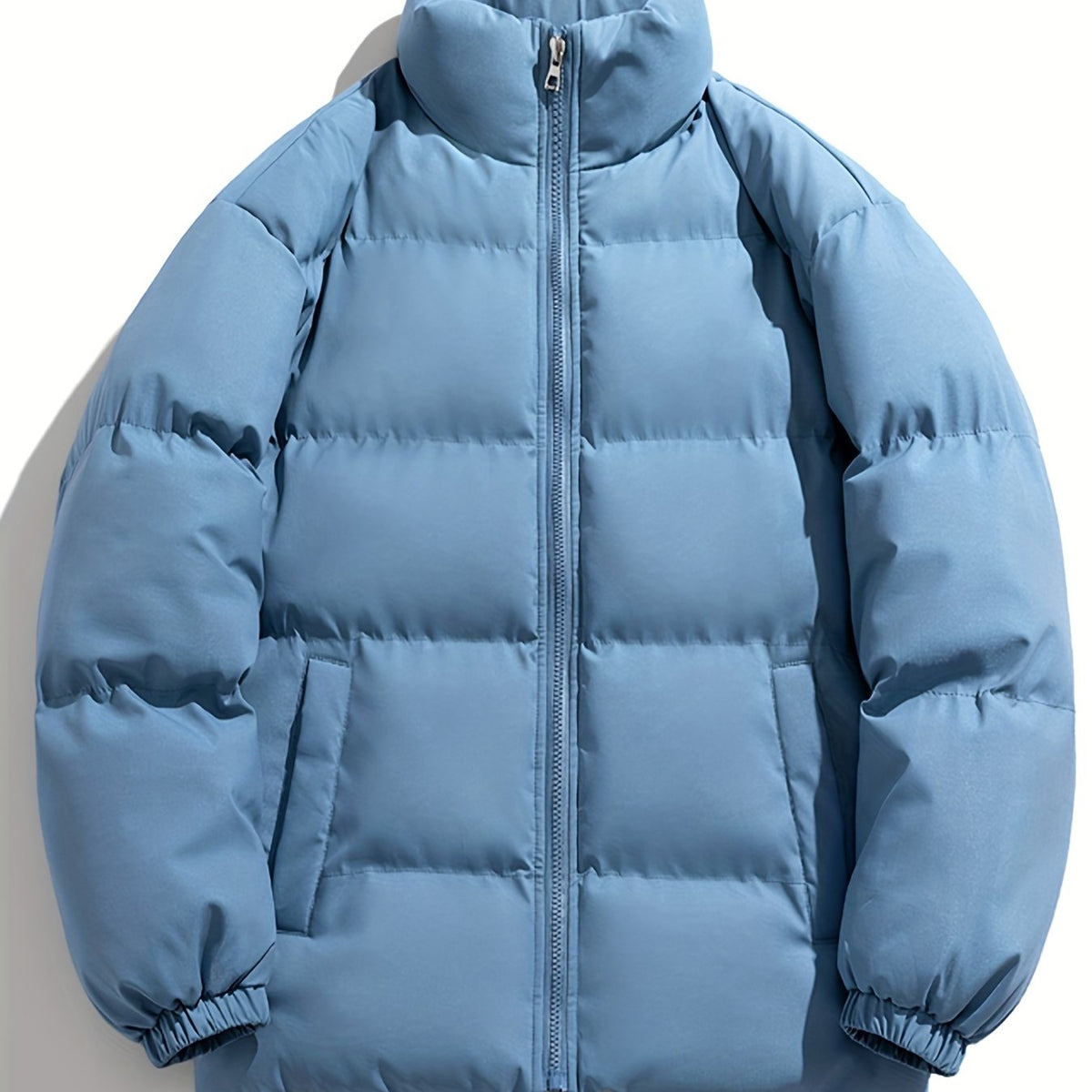 Men's Classic Hooded Jacket Zip Up Padded Coat for Fall Winter