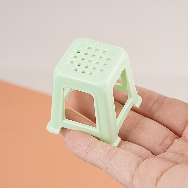 1:12 Dollhouse Stool Pink Chair Ventilation Holes for DIY Decor