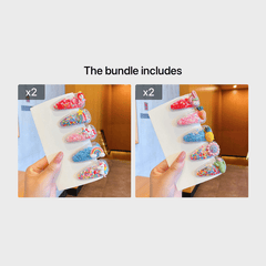 5pcs Girls Sweet Hair Clips Cartoon Sequin Transparent Hair Accessories