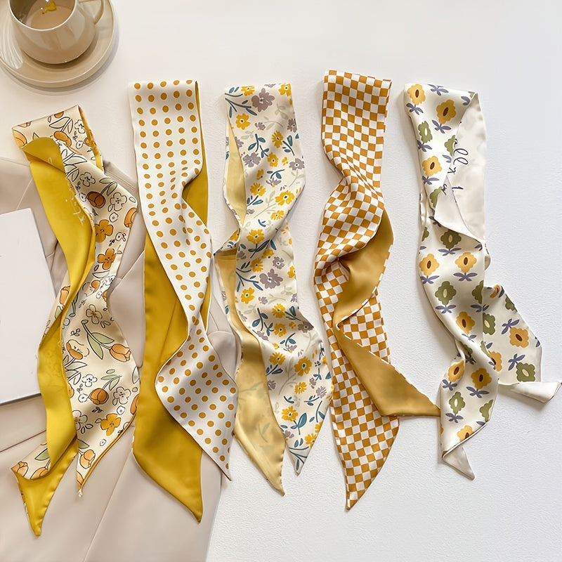 Yellow Geometric Dot Point Scarf for Women
